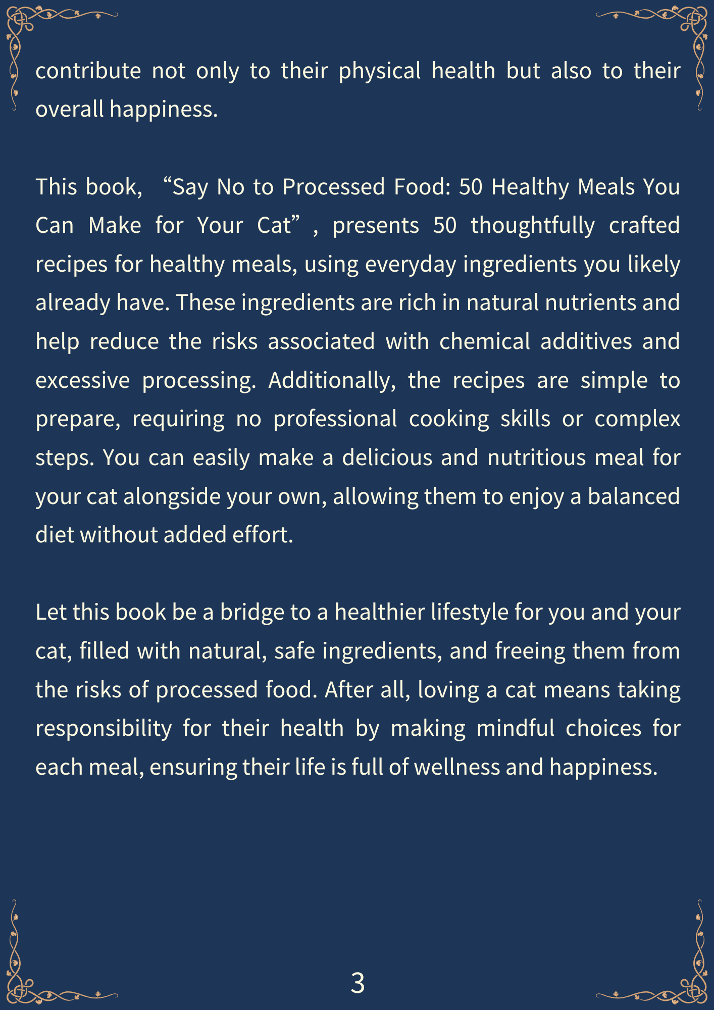 Say No to Processed Food-50 Healthy Meals You Can Make for Your Cat-Dark Mode(185 pages)