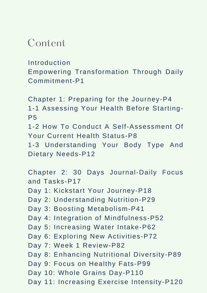 30 Days To A Healthier You. A Daily Weight Loss Journal.(344 pages)