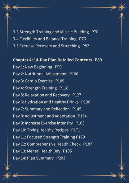 Age 30s Easy Guide. 14-Day Shape Up Plan-Dark Mode(235 pages)