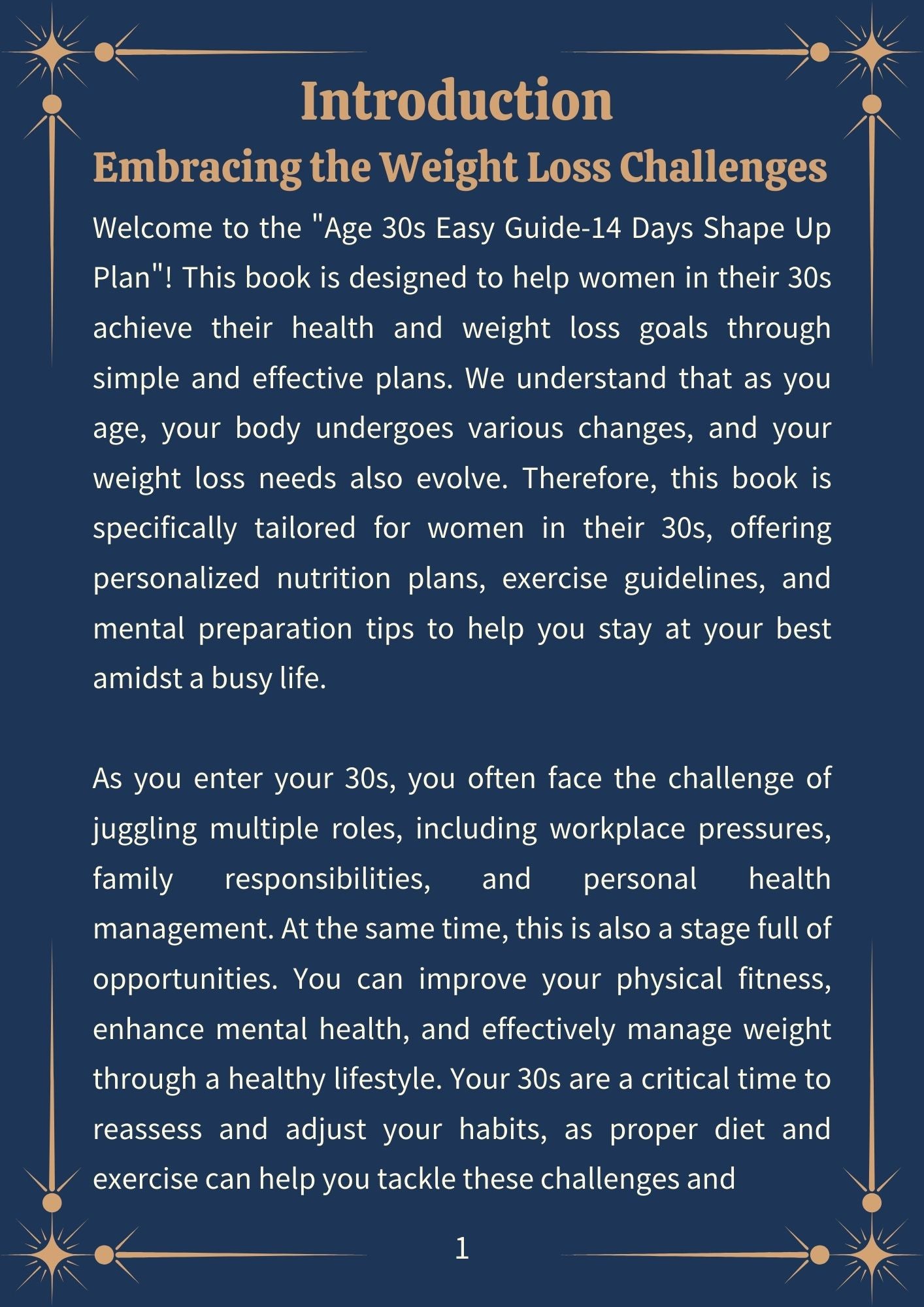 Age 30s Easy Guide. 14-Day Shape Up Plan-Dark Mode(235 pages)