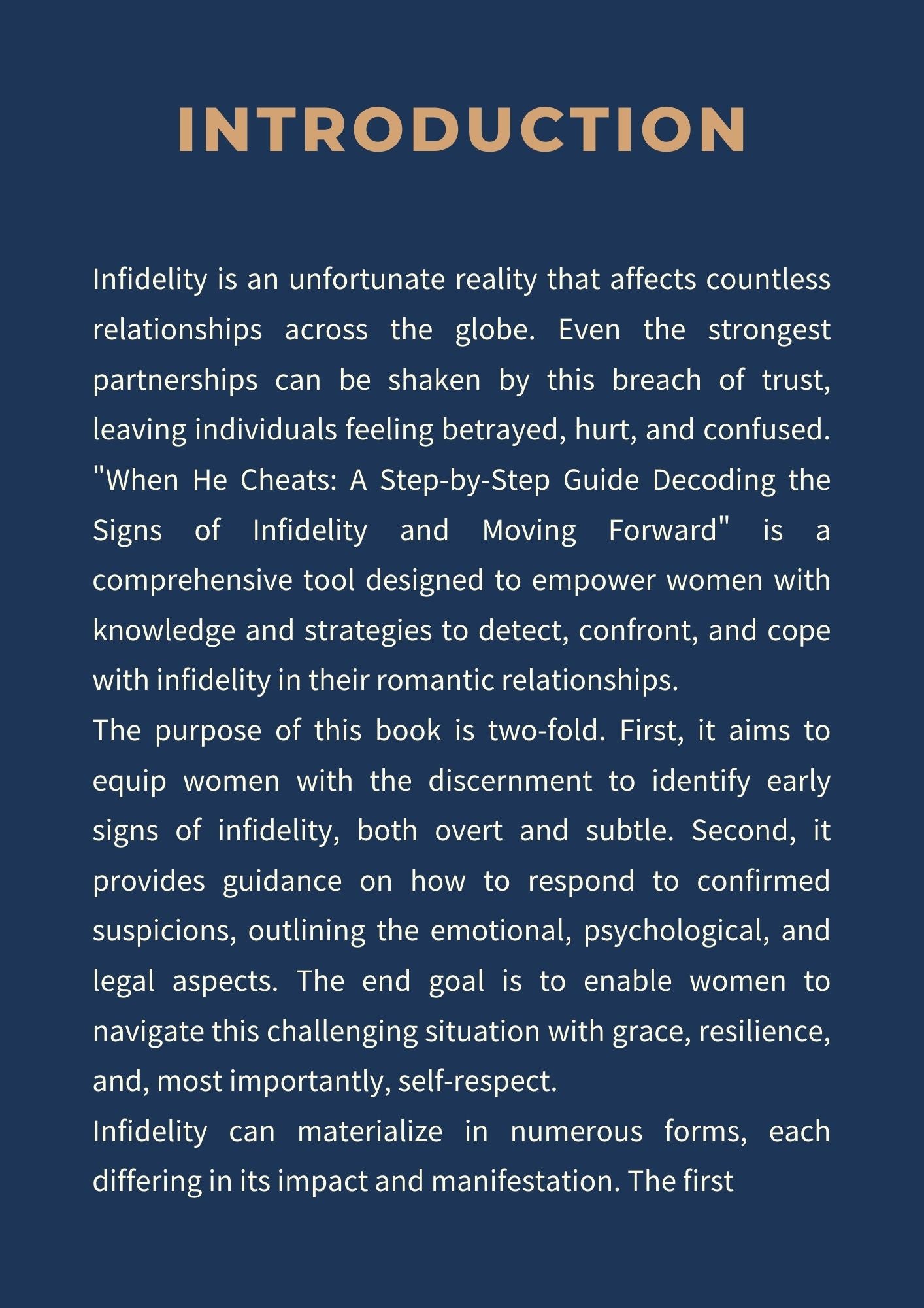 When He Cheats. A Step-by-Step Guide Decoding the Signs of Infidelity and Moving Forward. -Dark Mode(167 pages)