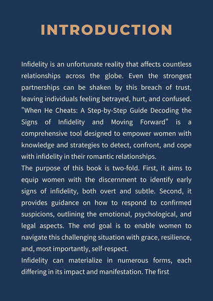 When He Cheats. A Step-by-Step Guide Decoding the Signs of Infidelity and Moving Forward. -Dark Mode(167 pages)