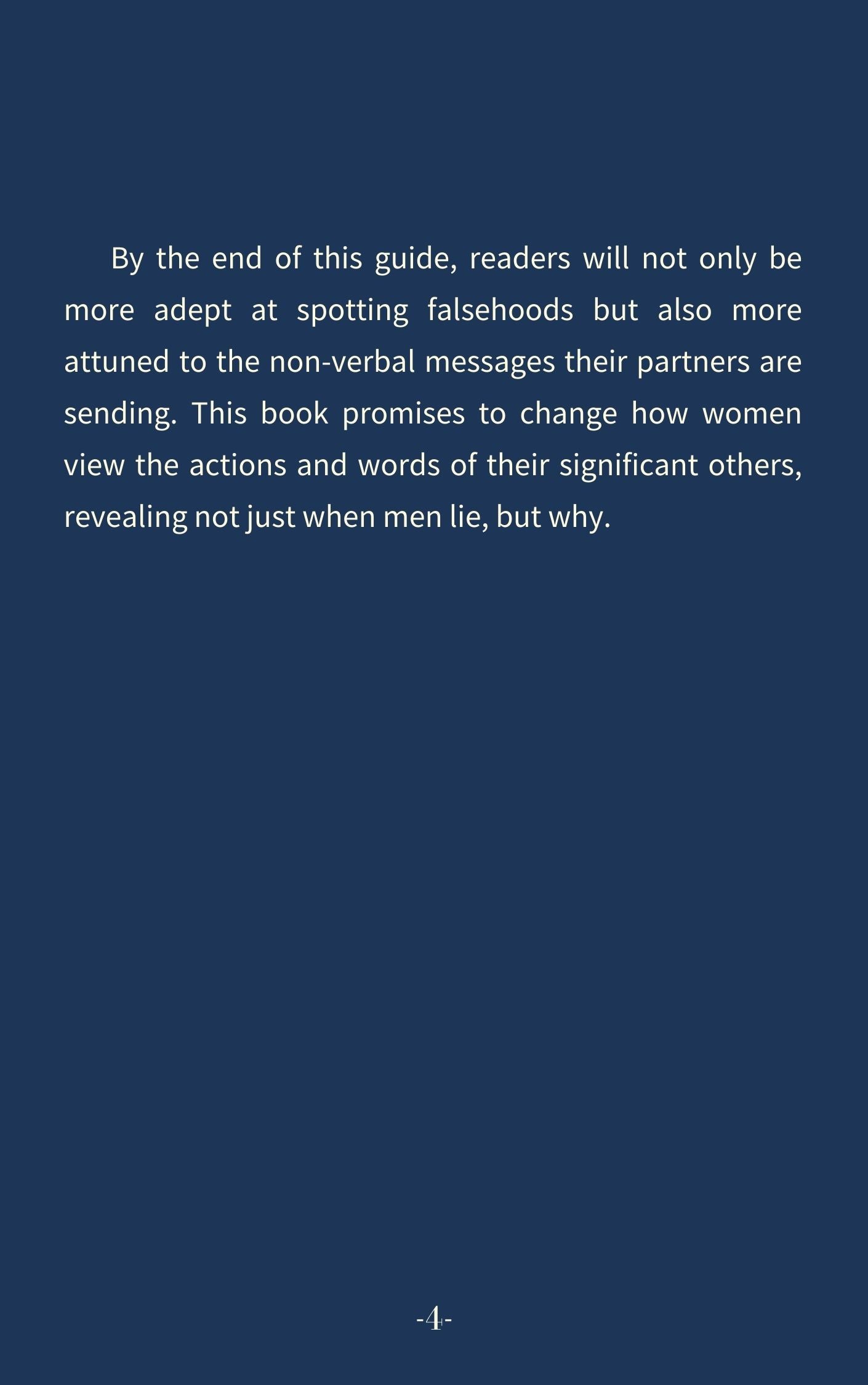 50 Clues to Uncover Lies. A Woman's Guide to Reading Her Man.-Dark Mode(213 pages)