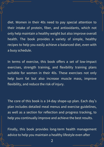 Age 40s Easy Guide. 14-Day Shape Up Plan-Dark Mode(170 pages)